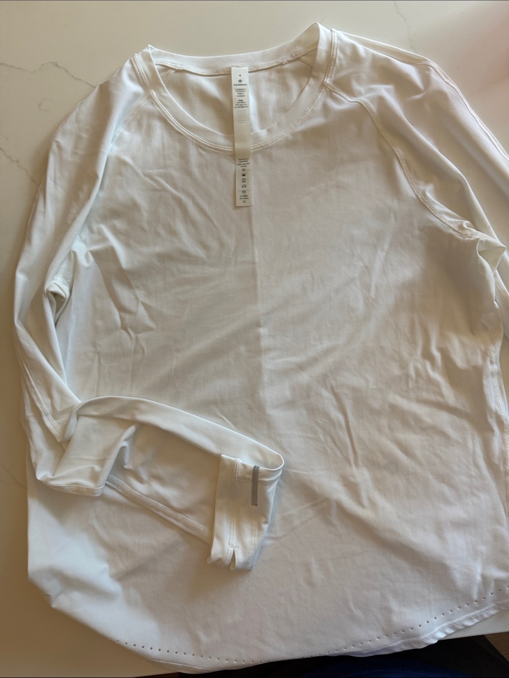Lululemon White Long Sleeve Crewneck Top